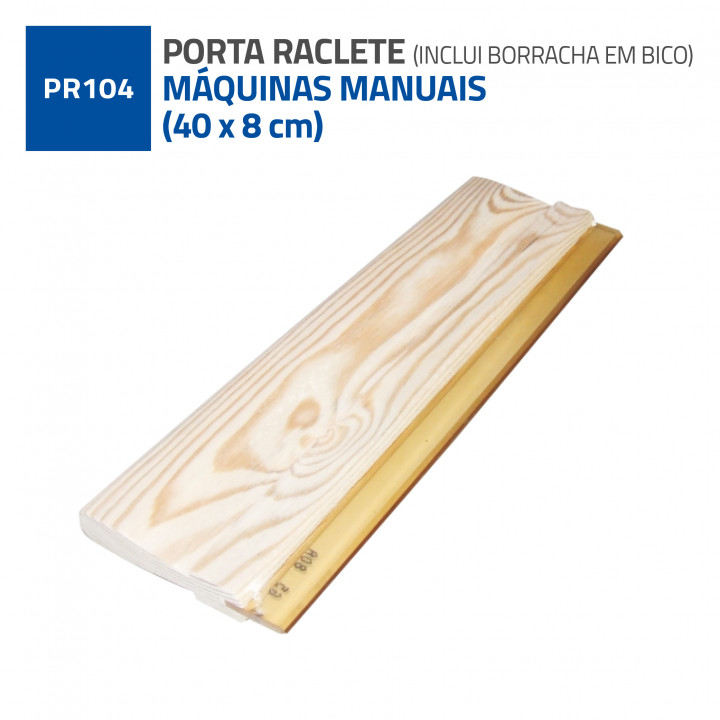 PORTA RACLETES MANUAL MADEIRA 40X8 MM (COM BORRACHA EM BICO)