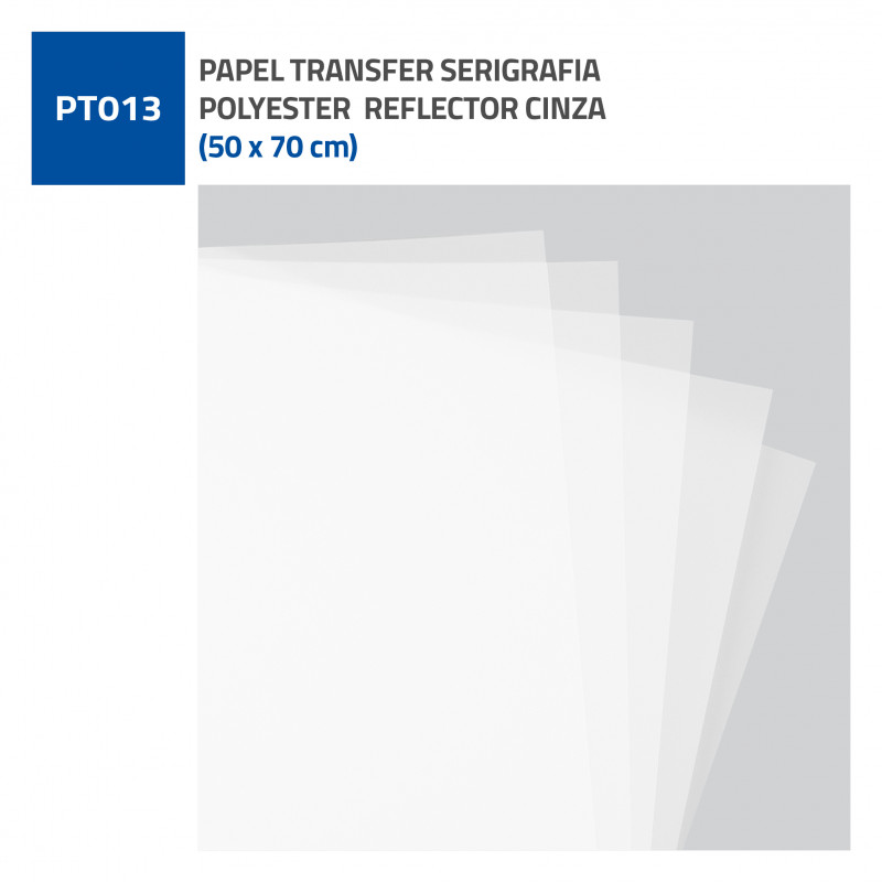 PAPEL TRANSFER SERIGRAFIA POLYESTER  REFLECTOR CINZA 50x70cm