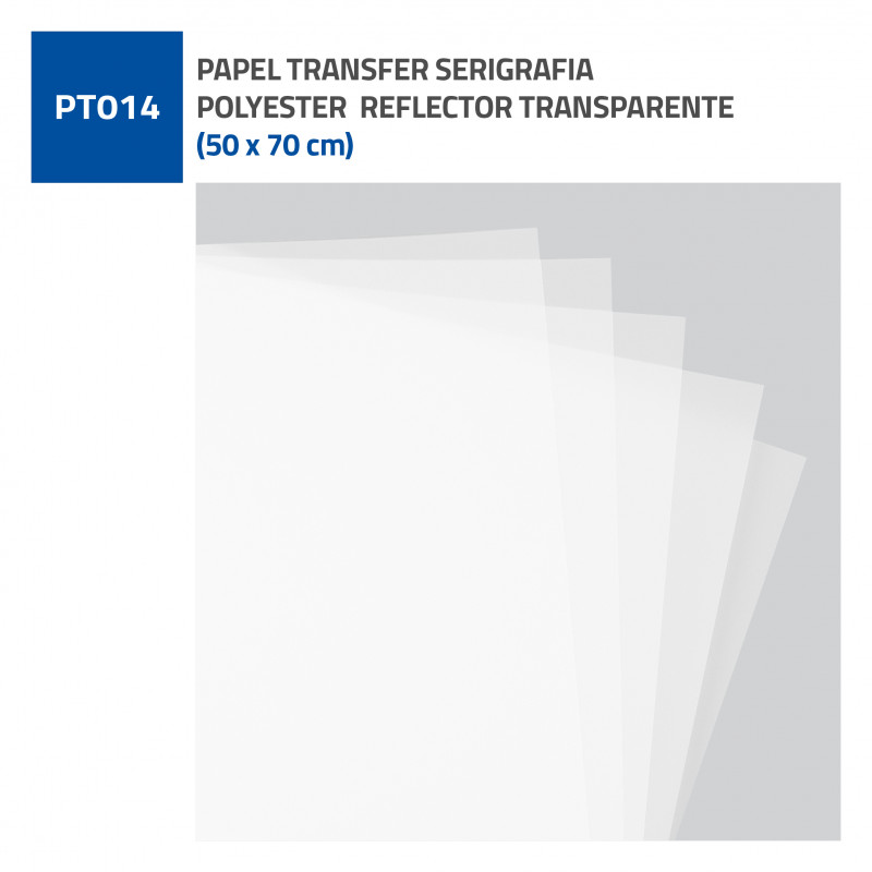 PAPEL TRANSFER SERIGRAFIA POLYESTER  REFLECTOR TRANSPARENTE 50x70cm