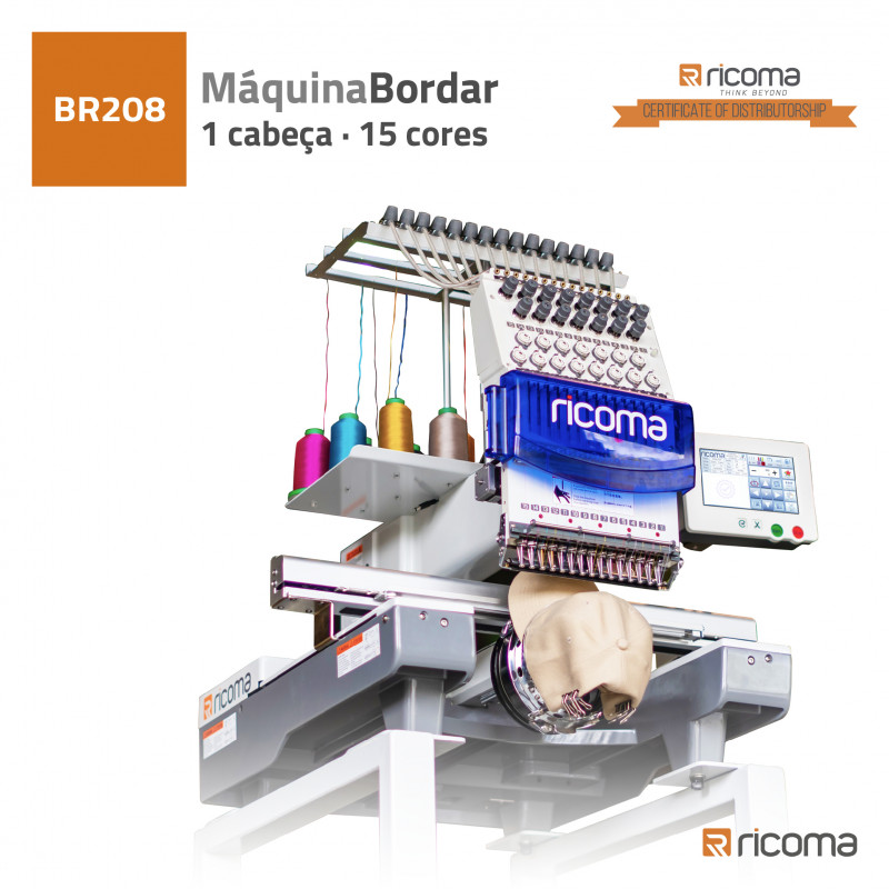 MAQUINA  BORDAR RICOMA 1 CABEÇA 15 CORES  - RCM1501TC-7S
