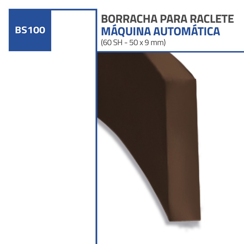 BORRACHA PARA RACLETES DE SERIGRAFIA 60SH 50X9MM CASTANHA